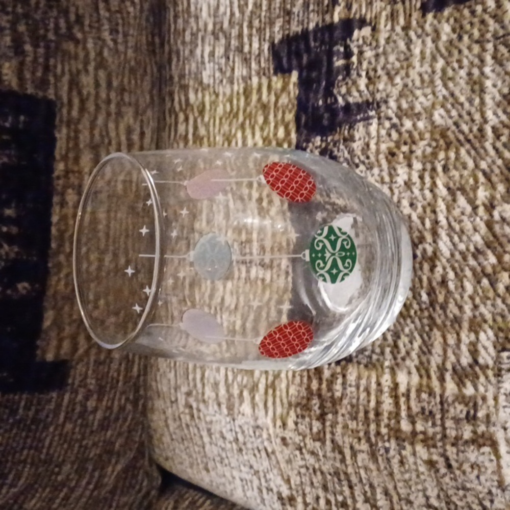 4/$40 New Festive Ornament Design Stemless Wine Glass